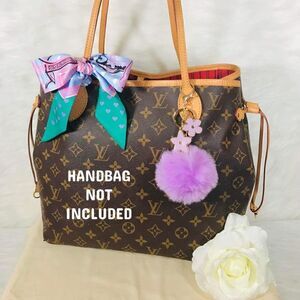 Handbag Charm PURPLE  with 4 purple twillys